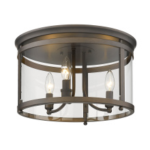 Golden 1157-FM RBZ - Golden Lighting Payton 3-light Flush Mount in Rubbed Bronze